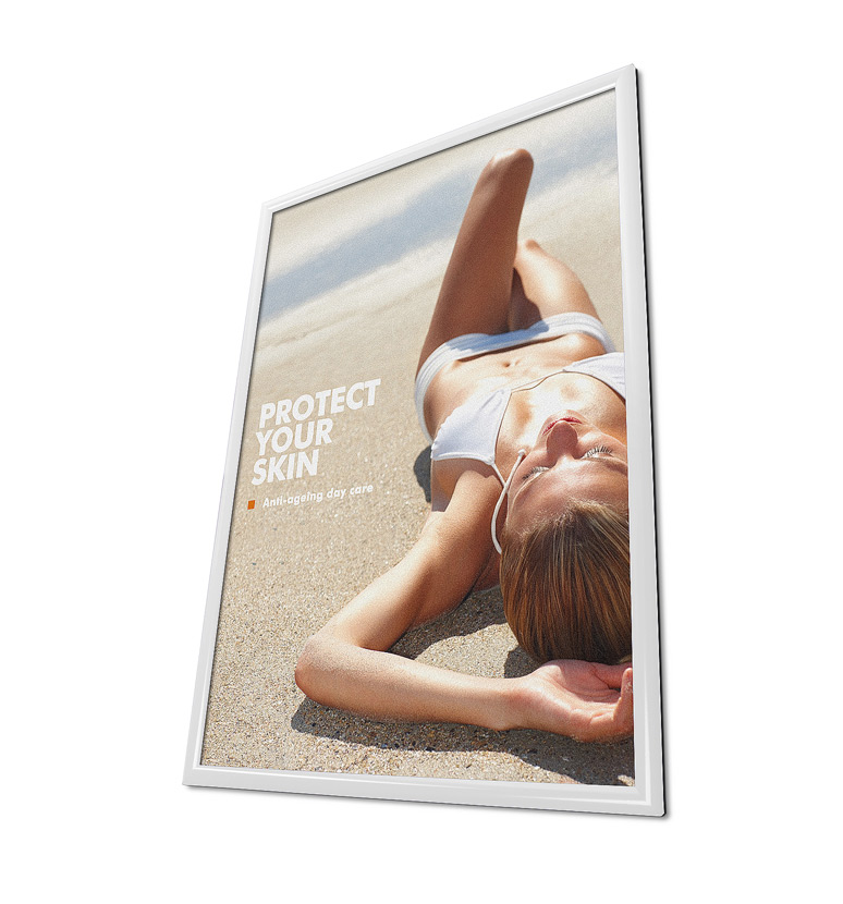 Biely klaprám A3, ostré rohy, 25mm profil