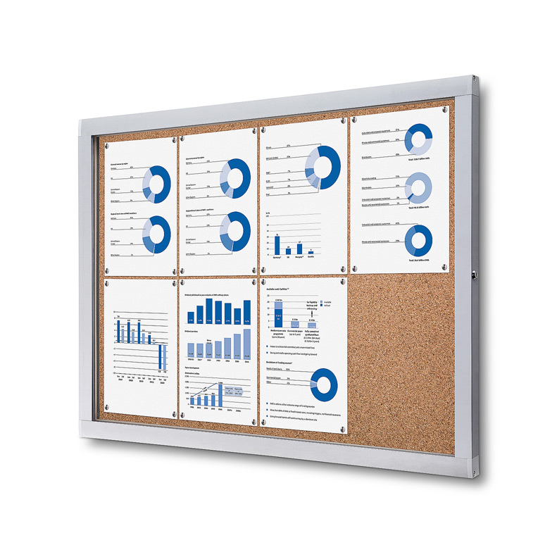 Vitrína 8xA4 - korkový povrch